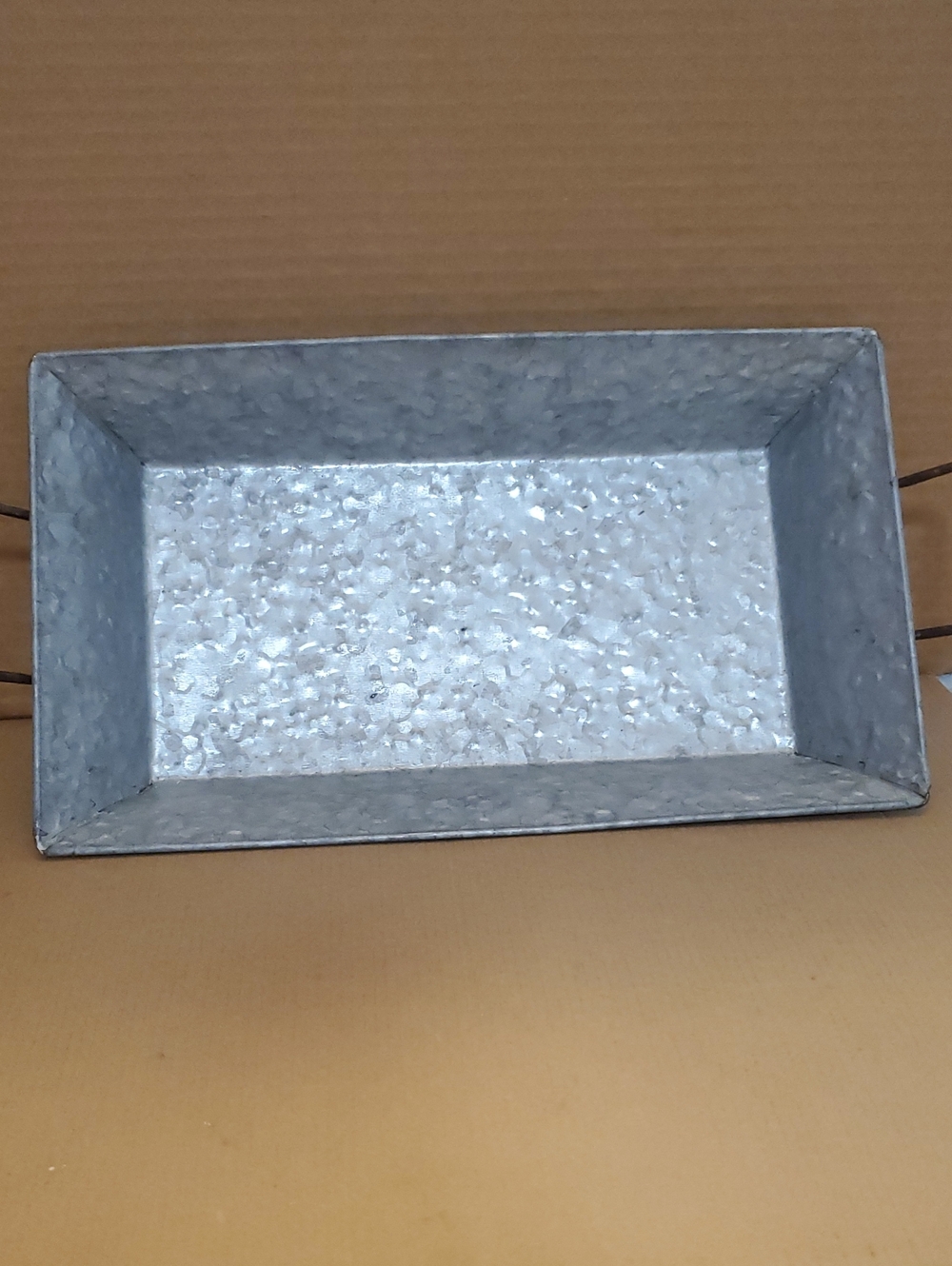 Galvanized Metal Rectangular Tub - Silver/Rustic